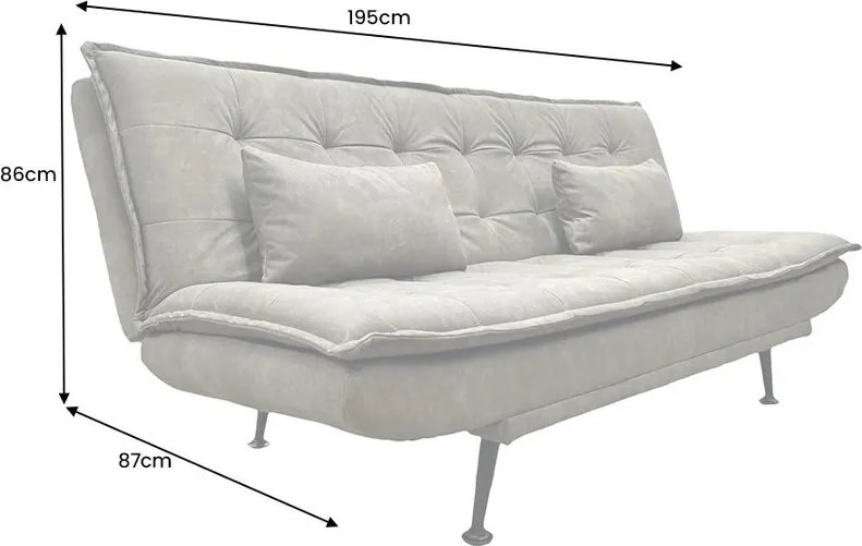 Canapea extensibila, Microfibra Taupe JAZZ 195cm