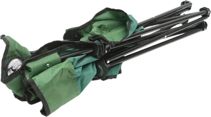 Scaun Camping Pliabil Verde cu Suport Pahar, Husa Transport, Structura Metalica 50x80x80cm Verde