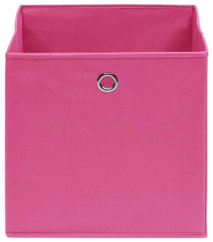Cutii depozitare, 10 buc., roz, 28x28x28 cm, material netesut 10, Roz, 1, 1