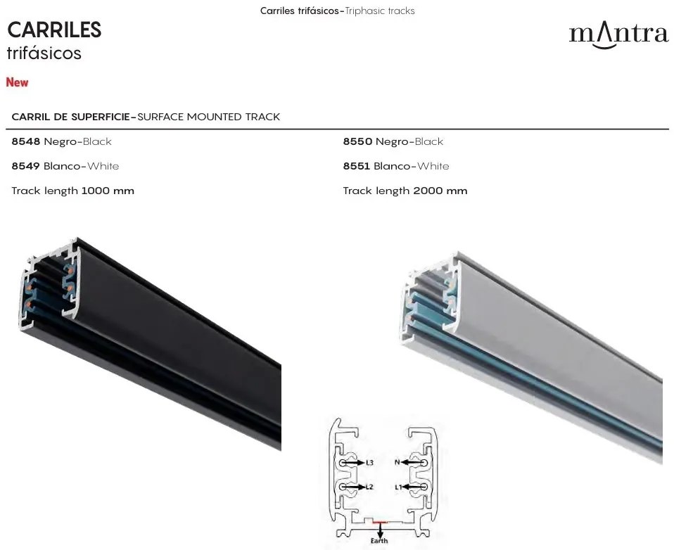 Modul alb liniar LED 3000K, Accesoriu pentru sine trifazate Mantra, CRETA MA-8359