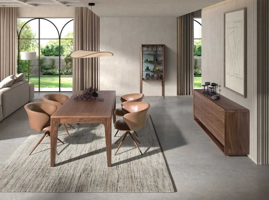 Comoda design LUX cu 3 usi Walnut