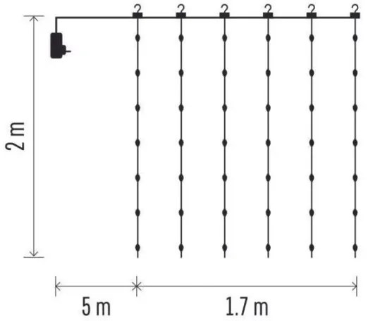 Ghirlandă LED de exterior, 240 LED, 8 funcții, 6,7 m, IP44, alb cald