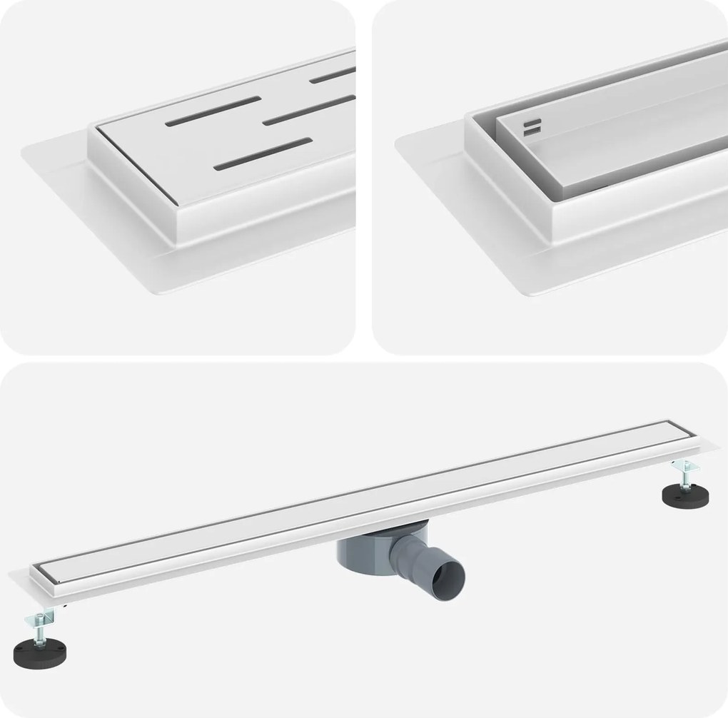 vidaXL Scurgere de duș 2 în 1 cu sifon 360° Argintiu 90 cm