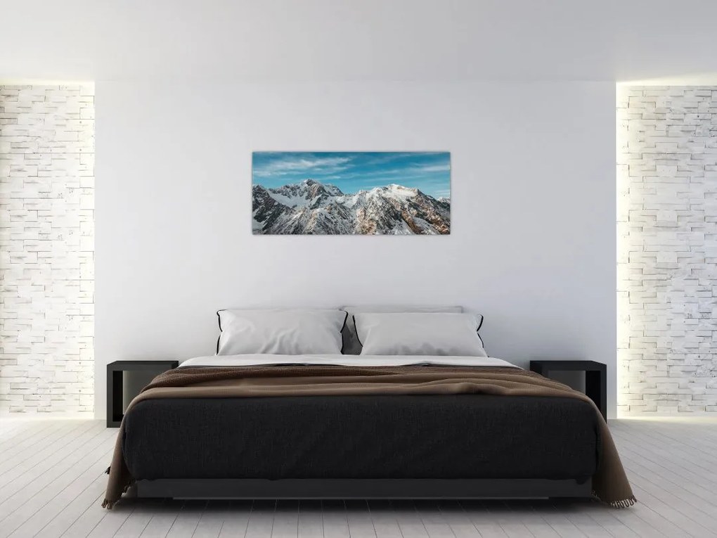 Tablou cu vârfuri înzăpeziți, Fiordland (120x50 cm)