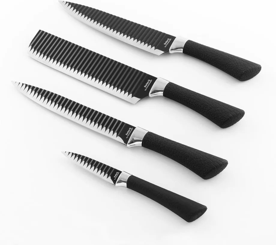 Set 4 cuțite din inox InnovaGoods Swiss Q Shark