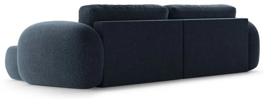 Colțar albastru închis extensibil/cu spațiu de depozitare cu tapițerie din chenille Tonale – Cosmopolitan Design