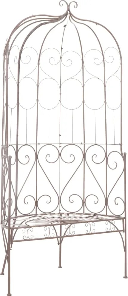 vidaXL Bancă de grădină, alb vintage, 95 cm, fier