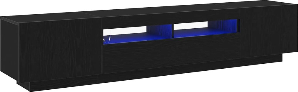 vidaXL Set comodă TV 2 pcs Negru 200 x 35 x 40 cm Lemn compozit