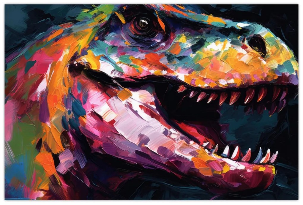 Tablou - Dinozaur, pictură (90x60 cm)