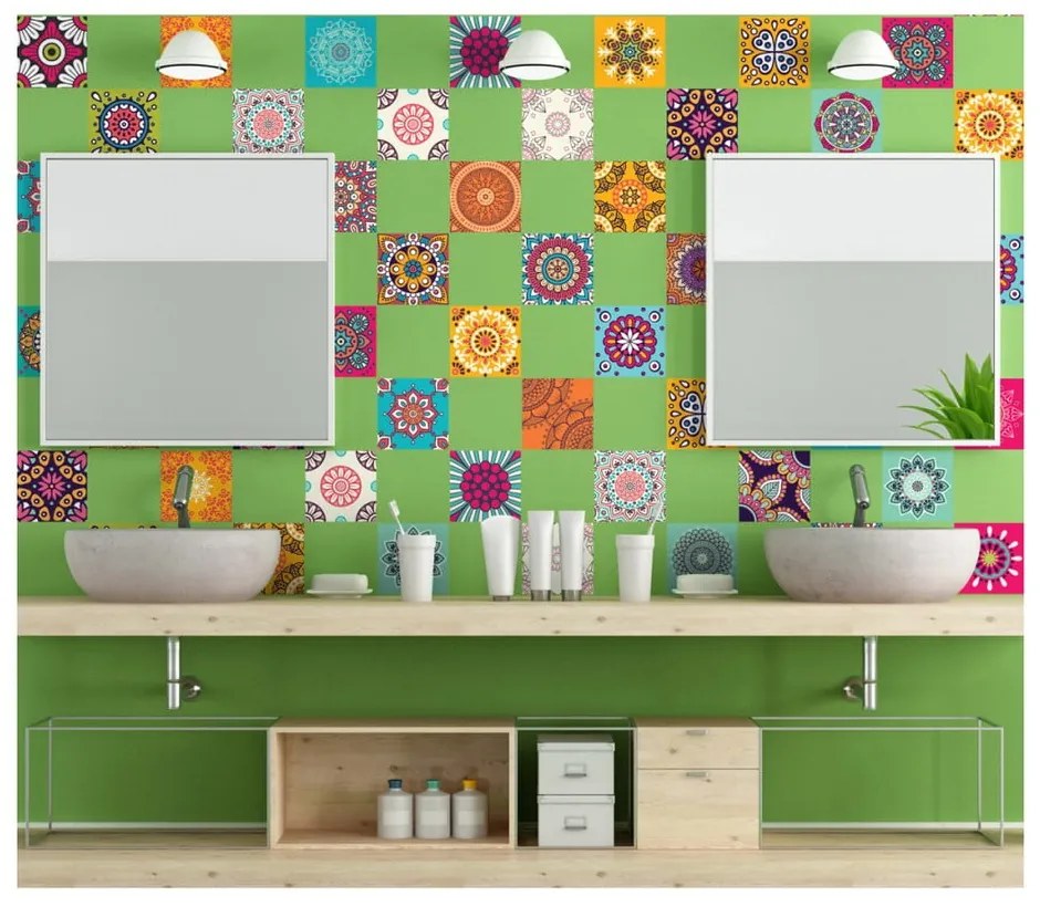 Set 60 autocolante Ambiance Flow, 15 x 15 cm