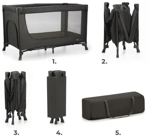 Pătuț de voiaj KINDERKRAFT JOY gri