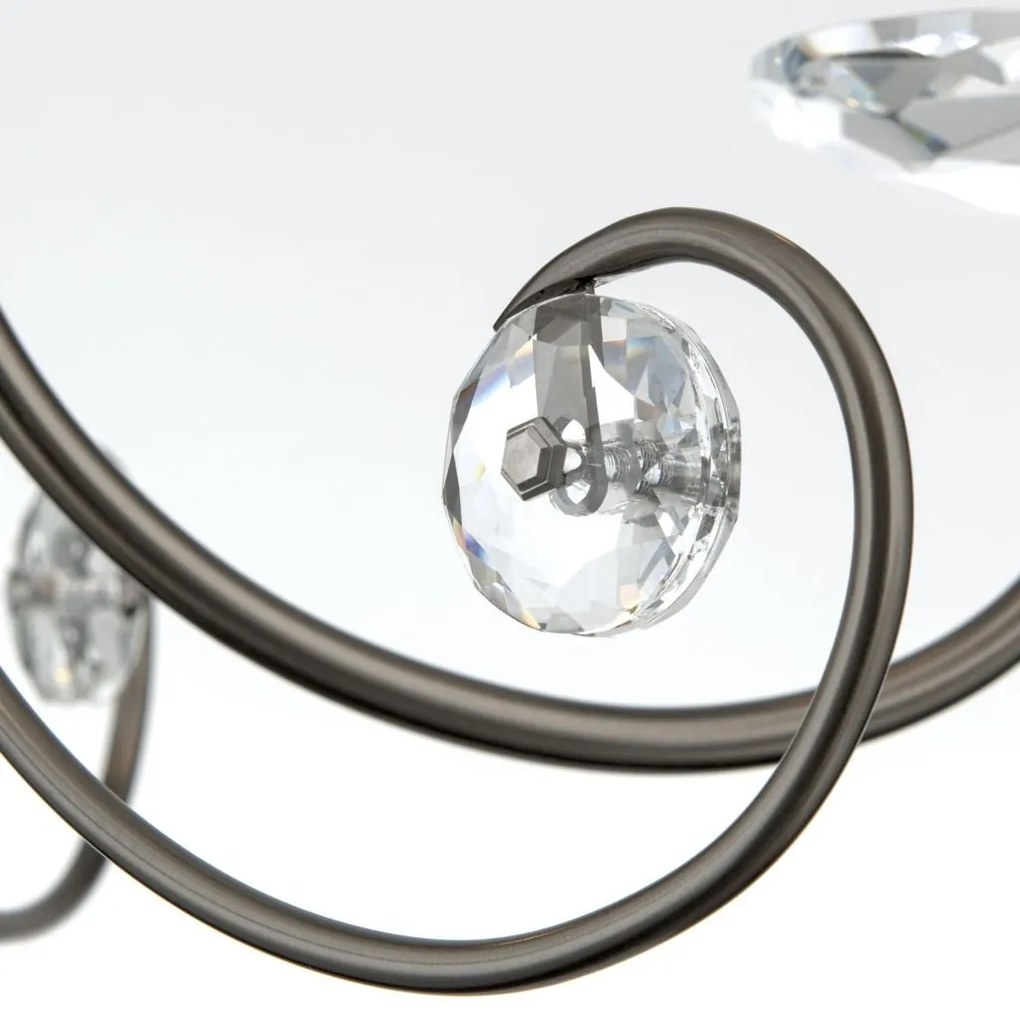 Candelabru stil clasic cu cristal K9 ARIANE 3L nickel inchis