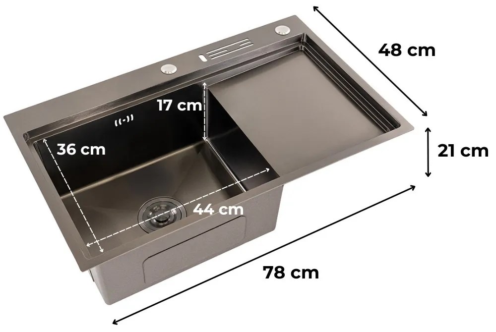 Chiuvetă Dahlia din oțel inoxidabil