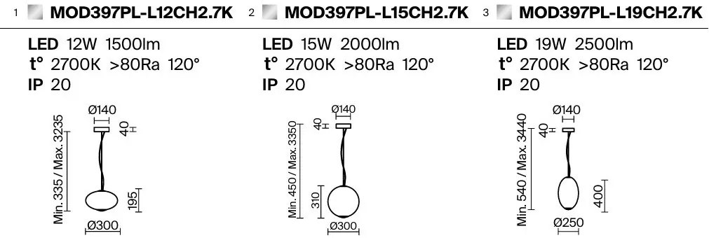Pendul LED design modern Bruma