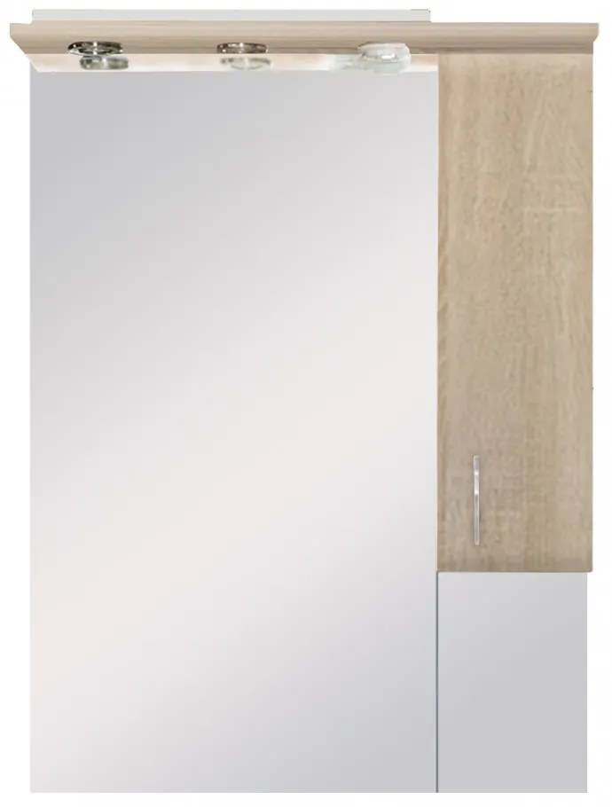 Dulap suspendat pentru baie Bianca Plus 75, culoare stejar sonoma, deschidere pe dreapta