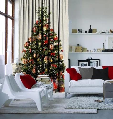 Draperie Christmas Tree Multicolor, 140 x 260 cm, 1 bucata