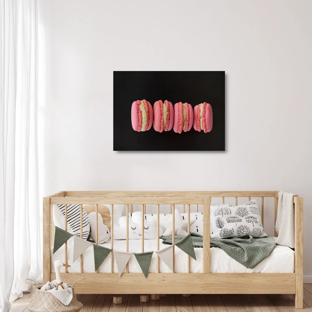 Tablou pe sticlă cu macarons (70x50 cm)