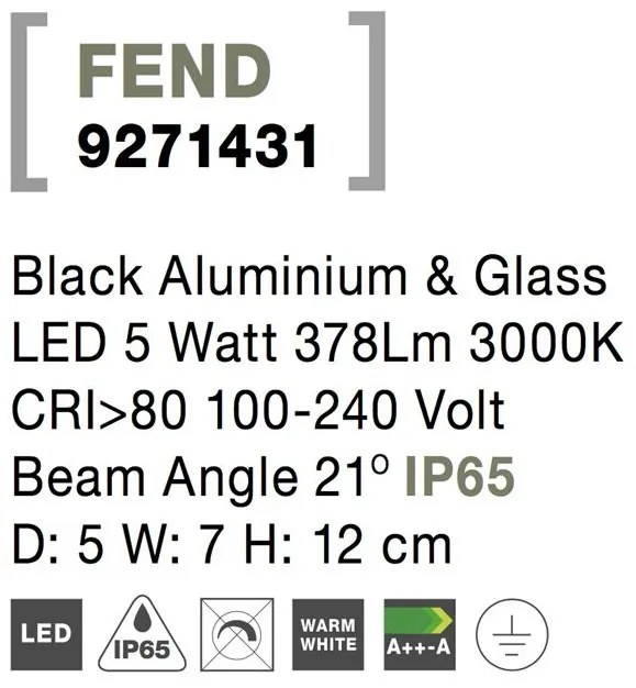 Mini proiector LED modern pentru iluminat exterior IP65 FEND I
