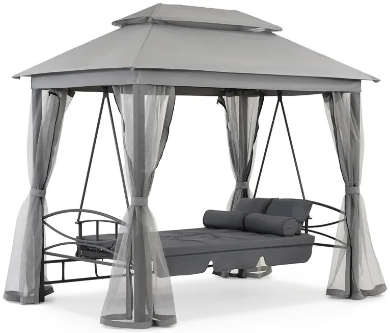 Huśtawka ogrodowa metalowa Nicea Premium Garden Point szara