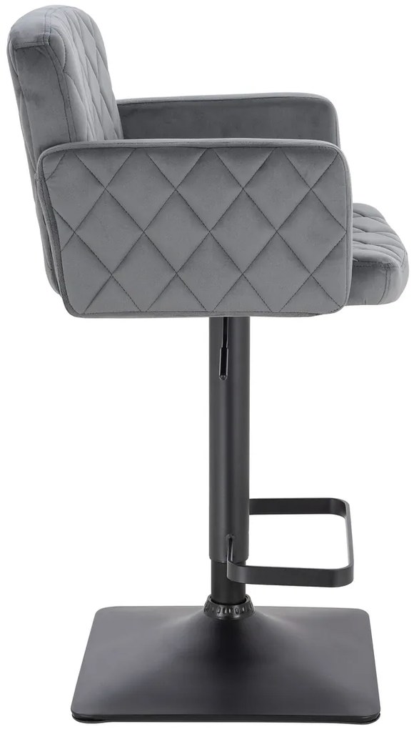 HR802KW Scaun Grafit din Catifea cu Bază Neagră