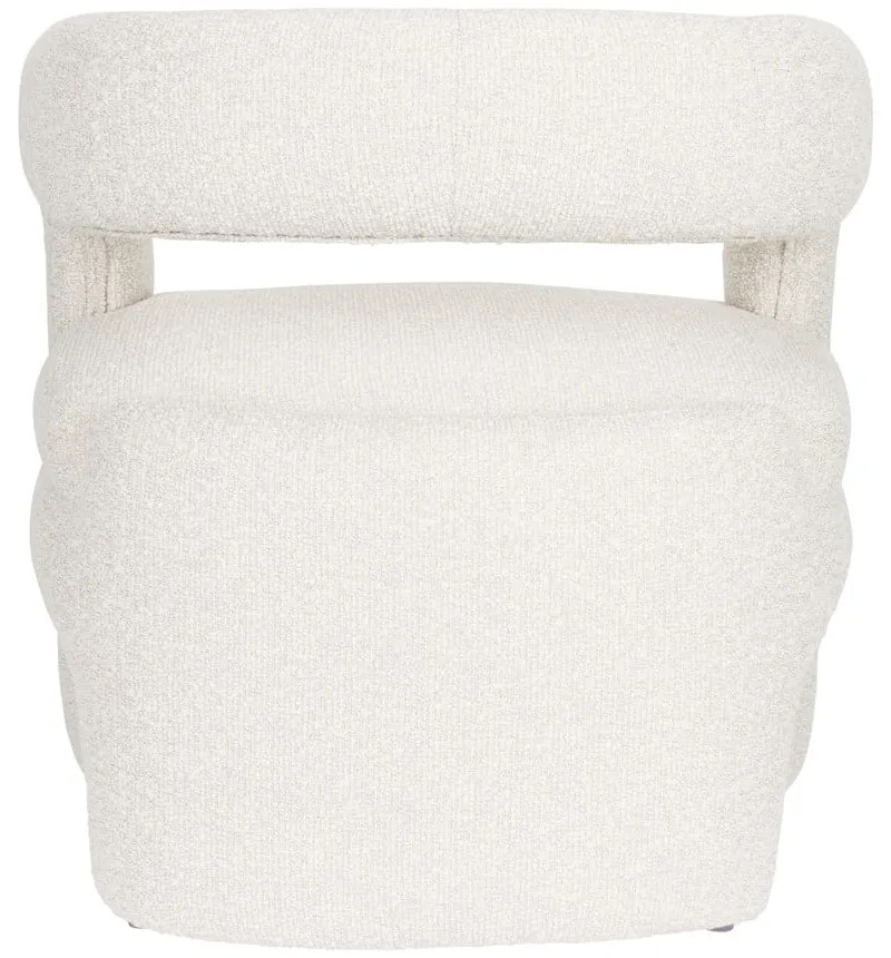 Fotoliu alb cu tapițerie din țesătură bouclé Nova – White Label