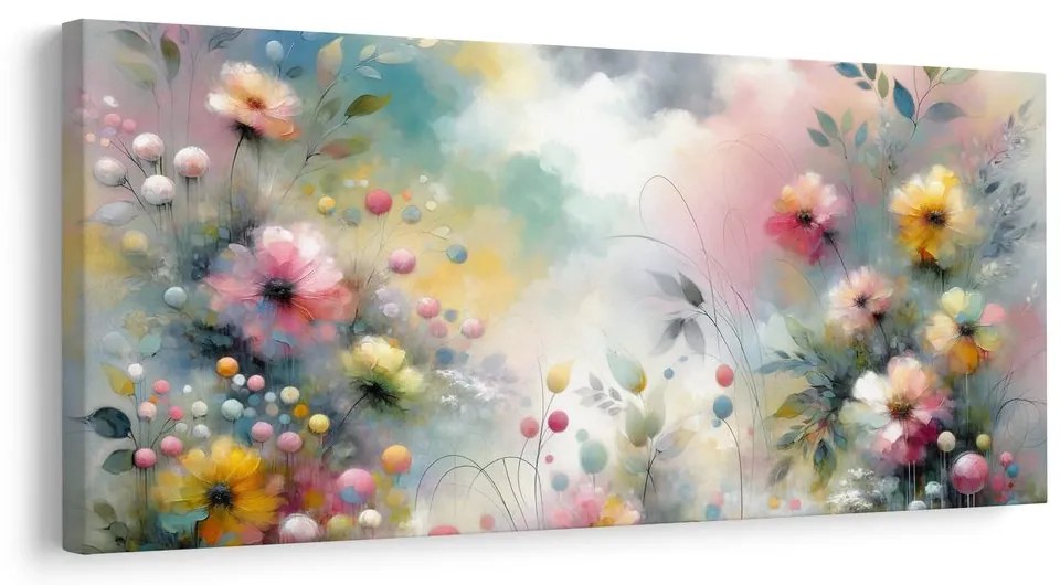Tablou flori pastelate romantice