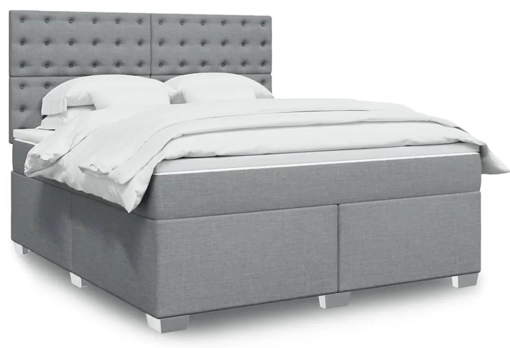 vidaXL Pat continental, gri deschis, 180x200 cm, material textil