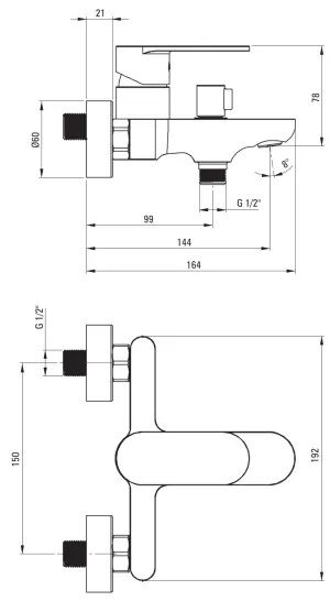 Baterie pentru cadă Deante ALPINIA BGA_N10M, neagră