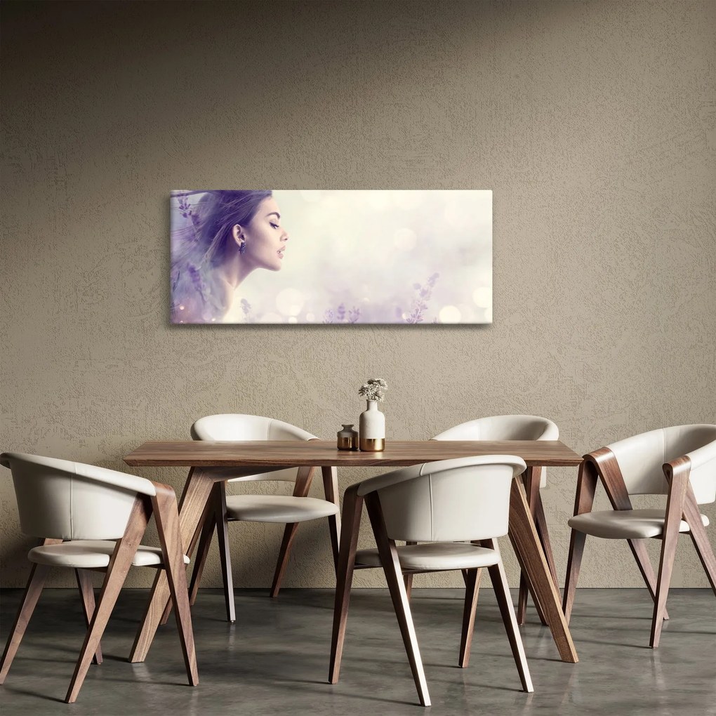 Tablou - Femeia cu lavandă (120x50 cm)