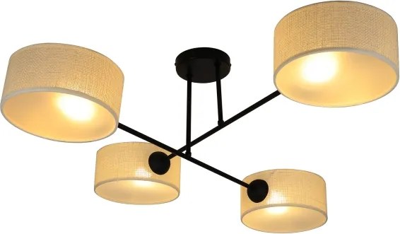 Brilagi - Lustră de tavan aplicată VIRGO 4xE14/40W/230V, crem/negru