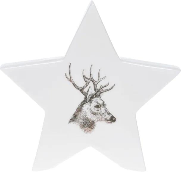 Stea decorativă din ceramică Ewax Deer, înălțime 12 cm, alb