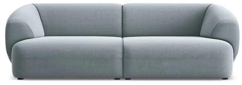 Canapea albastru-deschis cu tapițerie din catifea 232 cm Moana – Makamii