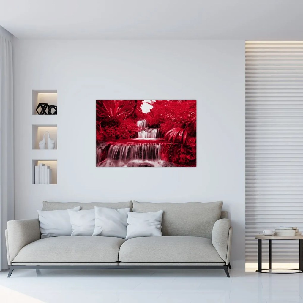 Tablou - Cascade indoneziene în roșu (90x60 cm)
