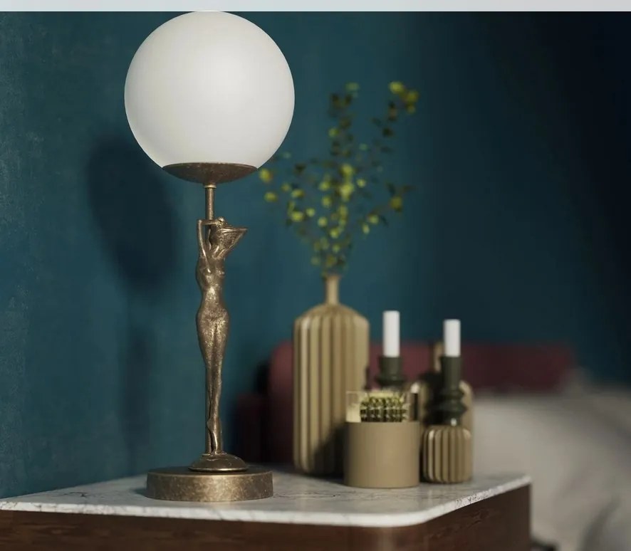 Lampa de masa figura feminina din alama Donne