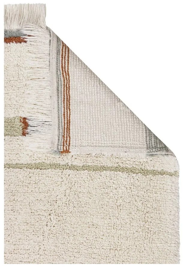 Covor albastru/crem lavabil/țesut manual din bumbac 90x130 cm Lanes Vintage Blue – Lorena Canals