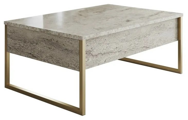 Măsuță de conferință Luxe Travertine și Auriu