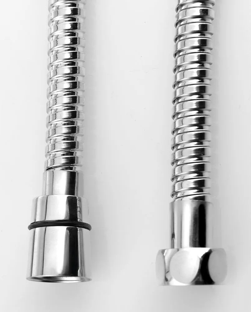 Furtun de duș argintiu lucios din oțel inoxidabil Powerflex – Sapho