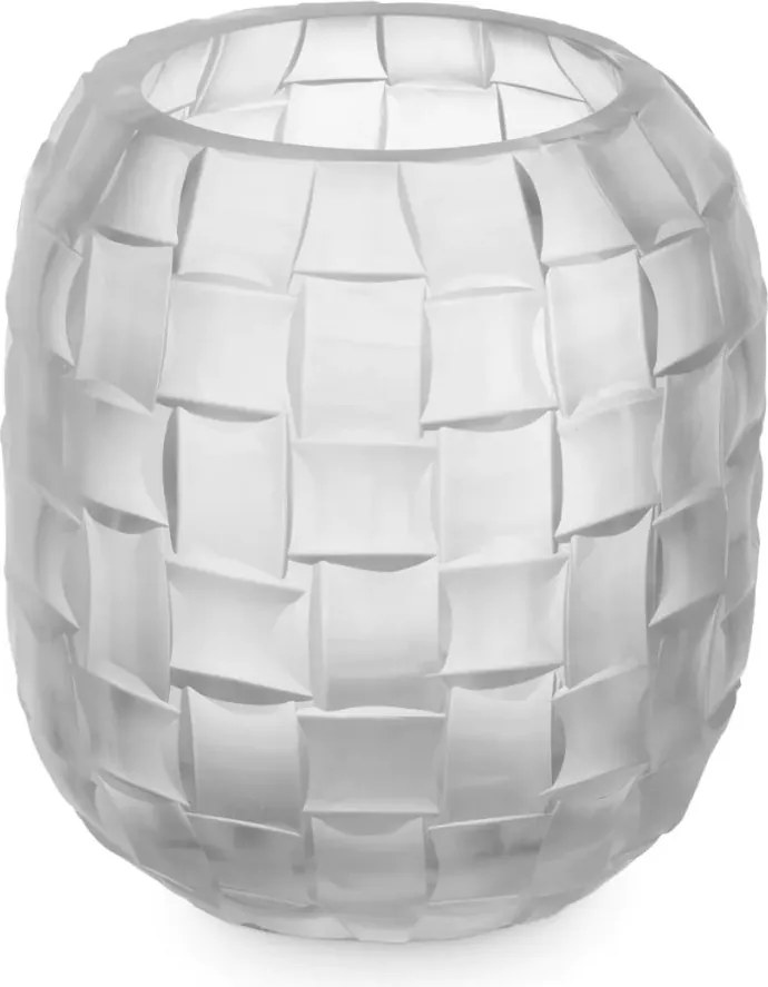 Vas decorativ design LUX realizat manual din sticla Varese S frosted