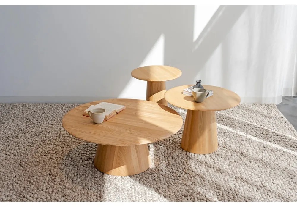 Măsuță auxiliară rotundă din lemn de stejar ø 40 cm Mushroom – Gazzda