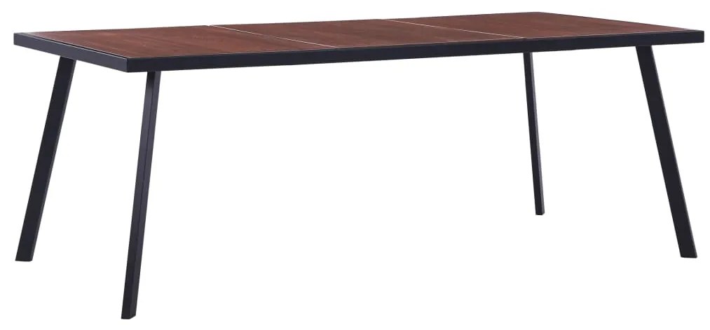 Masa de bucatarie, lemn inchis  negru, 200 x 100 x 75 cm, MDF 1, dark wood and black, 200 x 100 x 75 cm