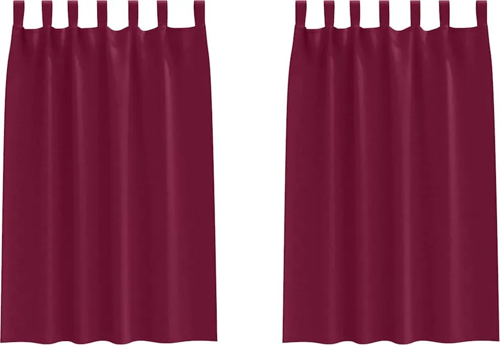vidaXL Perdele Opaque cu Inel 2 pcs Roșu Vin 175 x 140 cm Poliester