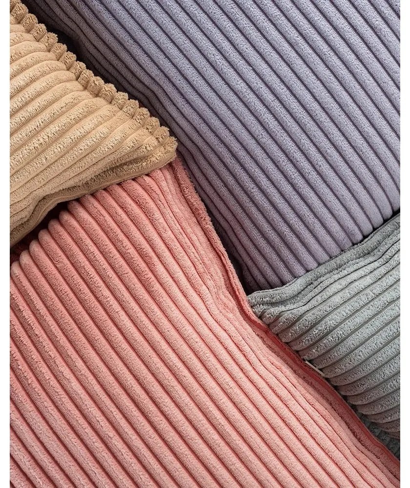 Pernă decorativă pentru copii roz cu tapițerie din catifea reiată Block – Wigiwama