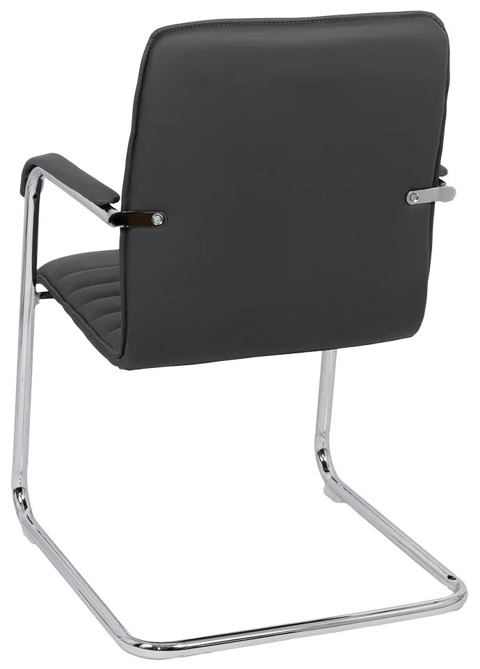 Scaun de așteptare gri OFF 835 din piele ecologică cu aspect elegant