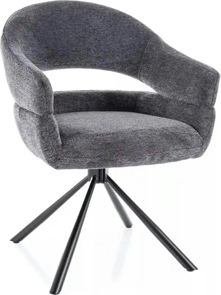 Scaun BORGO, gri - Raven 18, stofa clasica/metal, 58x45x87 cm