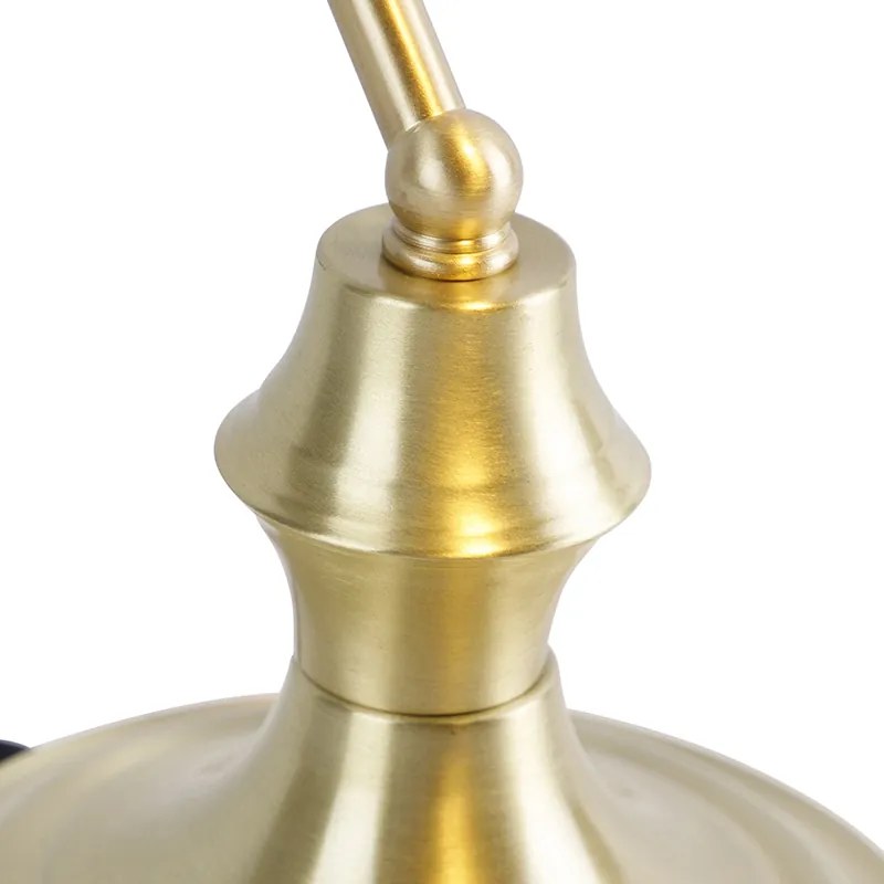 Lampă clasică de notar aurie cu sticlă oglindă fumuriu - Banker