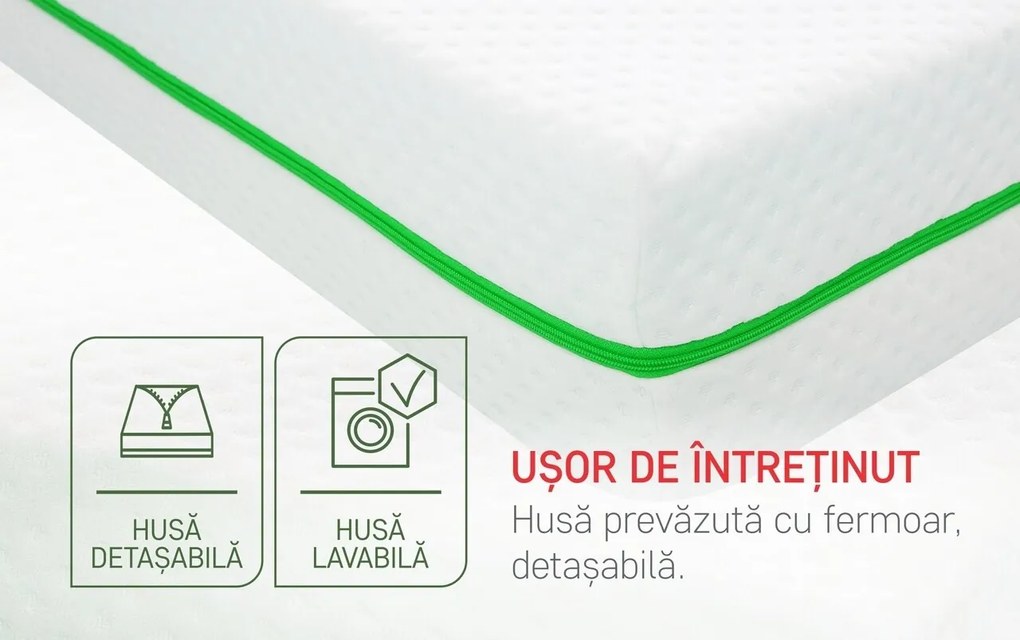 Saltea Ergo Relax Free Air 14+3 Memory, Super Ortopedica, Husa Hipoalergenica, 200x200 cm