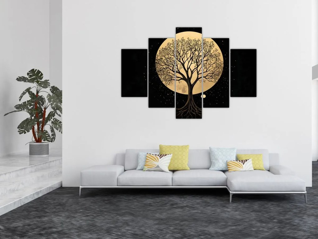 Tablou – Arbore în lună plină aurie I. (150x105 cm)
