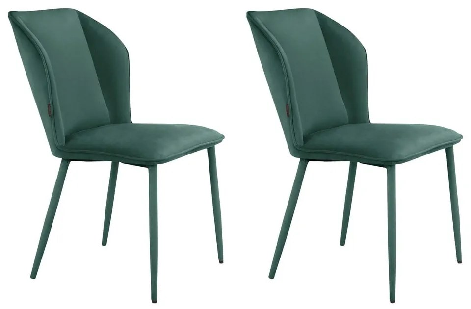 Scaune de dining verde 2 buc. din catifea Wilma – Støraa