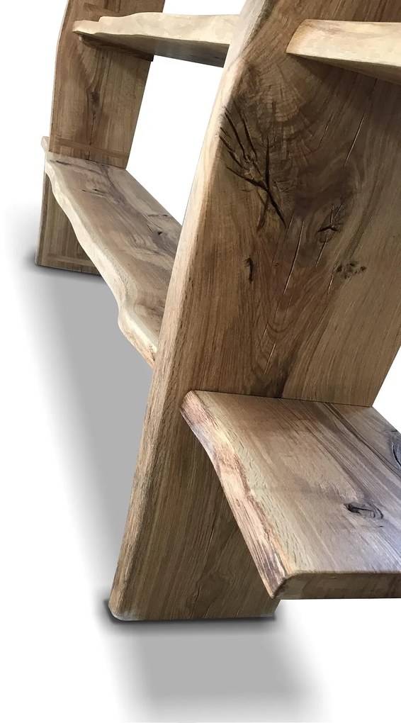 Raft lemn masiv de stejar lucrat manual • model CHICO