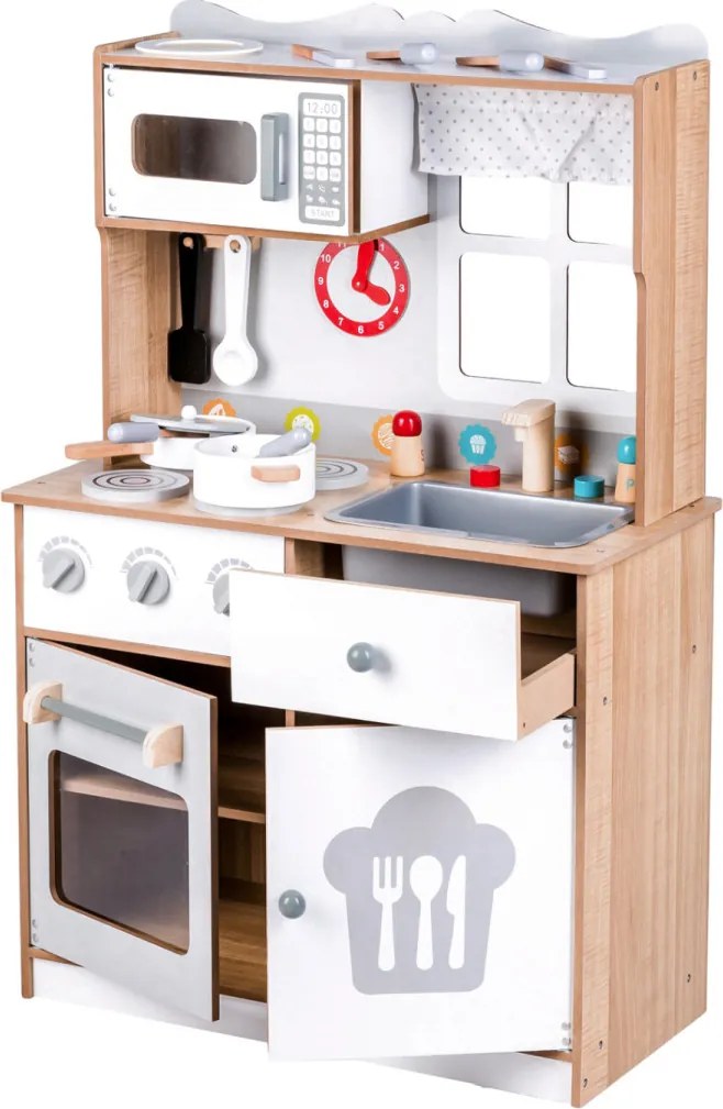 Bucătărie din lemn pentru copii cu accesorii,